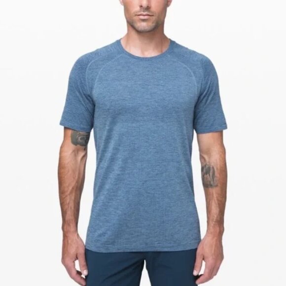 Lululemon Metal Vent Tech Short Sleeve 2.0 Midnight Shadow / Tempest Blue Sz S - Picture 2 of 5